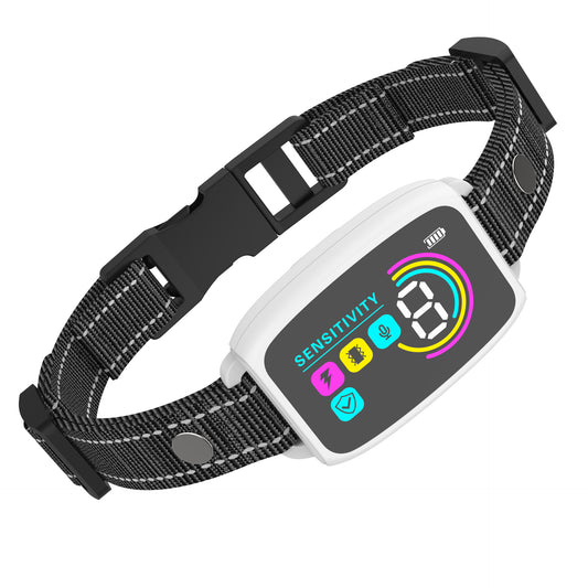 Rechargeable Smart Anti-Barking Dog Collar, Waterproof with HD Display